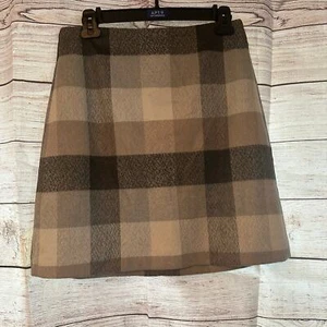 Falda Loft Cuadros Gris Suave Forrada Beige Talla 4P Petite - Imagen 1 de 8
