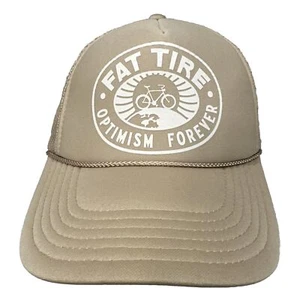 Fat Tire Bier Logo Trucker Schaumstoff Mütze Kappe hellbraun mit weißem Stoff Mesh Marke Otto - Bild 1 von 11