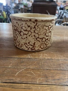 Robinson Ransbottom Pottery Red Sponge Ware 1 Qt Low Jar Crock RRP Roseville OH - Picture 1 of 7