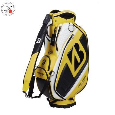 Bridgestone Golf Tour Replica Model Cart Bag 9.5 x 47in 6-way 2025 Yellow/Navy - Image 1 of 4