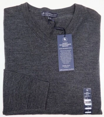 Suéter Hart Schaffner Marx Cuello en V Para Hombre Gris Lana Merino Extra Fina $99 Foto 1 de 2