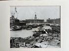 Antique Vintage Photograph 1928 Shanghai Soochow Creek With Boats Black & White