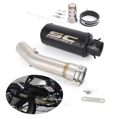Silenciador negro deslizable 51 mm para Yamaha FZ1 2006-2015 puntas de escape tubo de enlace medio Foto 1 de 4