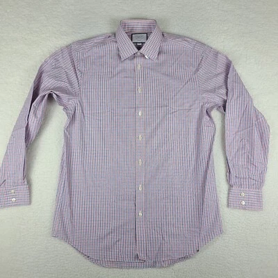 Camisa de vestir Charles Tyrwhitt para hombre 16-35 azul rojo calce clásico sin planchar abotonada Foto 1 de 4