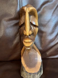 BAHAMAS 1993 HOLZ HANDSCHNITZEREI KARIBIK VOLKSKUNST STATUE TIKI SIGNIERT SYLVIN - Bild 1 von 5