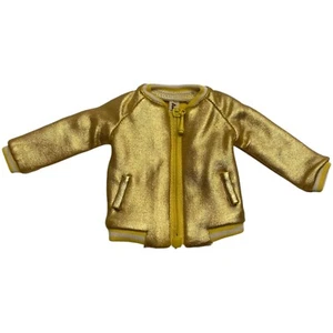 Blythe Doll Clothes Shiny metallic gold casual zip up bomber jacket New UK Stock - Picture 1 of 5