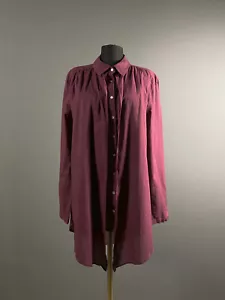 Camicia top blusa Deerberg by OSKA puro cotone viola manica lunga bottoni taglia M-L - Foto 1 di 11