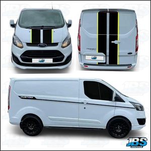 Gorro y puerta de granero personalizados para Ford Transit + lados rayas gráficos de vinilo L1H1 - Imagen 1 de 2