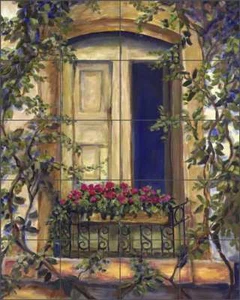 Tuscan Tile Backsplash Ceramic Mural Margosian Door Balcony Art JM041 - Picture 1 of 6