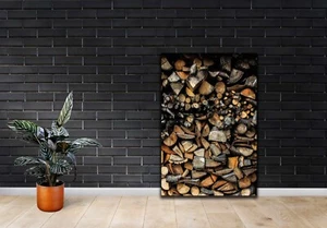 Wooden Logs Cut Trees Slices Printed Canvas Picture Art Home Decor Deep Wall Art - Picture 1 of 5