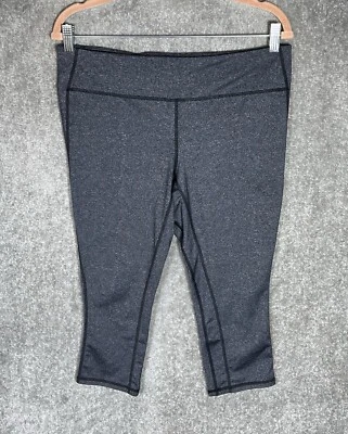 Gap Fit Capri Leggings Womens Size Large Heather Gray Stretch Pull On Pocket - Image 1 of 4