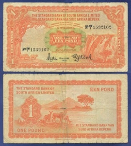 SUDWEST AFRICA 1 STERLINA 1959 STANDARD BANK OF SUDAFRICA WINDHOEK NAMIBIA - Foto 1 di 1