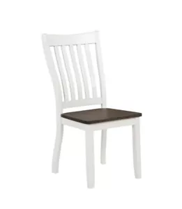 Kingman Slat Back Dining Chairs Espresso and White (Set of 2) - Picture 1 of 2