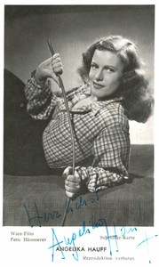 Angelika Hauff Original Signature On Card No. 8503 E