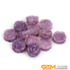 14mm Natural Gemstones Rose Flower Plant Hand Carved Jewelry Making Beads 12Pcs