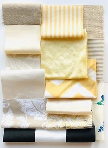 Junk Journal Scrapbooking Fabric Kit Cream, Beige & Yellow 14 Piece Fabric Kit - Picture 1 of 8