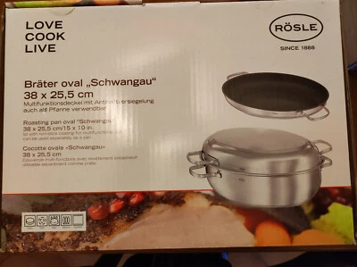 Teglia ovale RÖSLE "Schwangau" con coperchio antiaderente 38 x 25.5 cm - Immagine 1 di 2