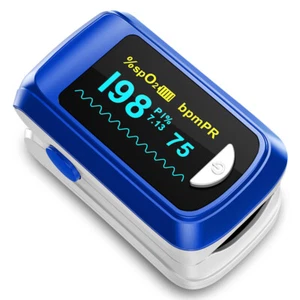 Fingertip Pulse Oximeter Blood Oxygen Heart Rate SpO2 Monitor Finger Adults OLED - Picture 1 of 8