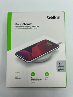 Belkin Cargador Inalámbrico Para iPhone Samsung LG pixel de Inalámbrica Qi wht - Image 1 of 4