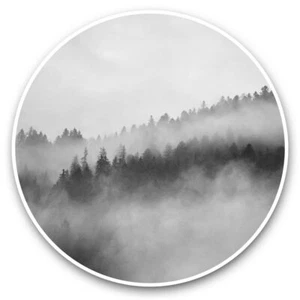 2 x Vinyl Aufkleber 25 cm (BW) - Wald Landschaft Nebel Sonnenaufgang Nebel #37882 - Bild 1 von 8