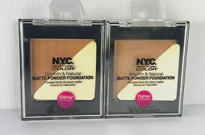 (2) NYC Smooth & Natural MATTE POWDER FOUNDATION -#733U Metro Tan - Picture 1 of 2