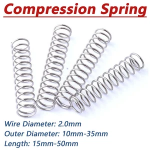 Compression Spring Wire Dia 2.0mm Pressure / Coil Springs A2/304 Stainless Steel - Picture 1 of 8