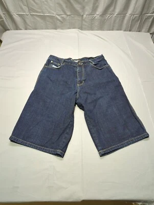 Pantalones Cortos De Colección Brooklyn Express Para Hombres Y2K Azul Oscuro Denim Gráfico Blanco Baile Talla 36 Foto 1 de 4