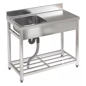 Küchenspüle Edelstahl Waschtisch Spülbecken Spüle Spültisch 100 x 50 x 90 cm - Bild 1 von 11