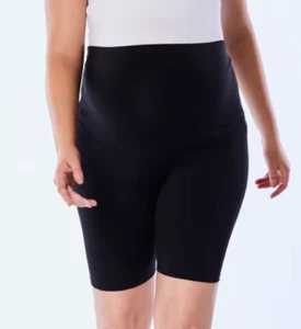 Ladies size 8 Black MATERNITY bike shorts over belly shorts ANKO stretch NEW 099 - Picture 1 of 3
