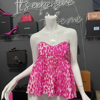 Новый с Ярлыками винтажный BETSEY JOHNSON розовый леопард гепард животных печати вырезка бюстье 10 - Изображение 1 из 4