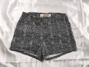 Pantalones cortos de jean vintage Paris azules con estampado de serpiente para mujer talla 7 medidas en foto  - Imagen 1 de 9