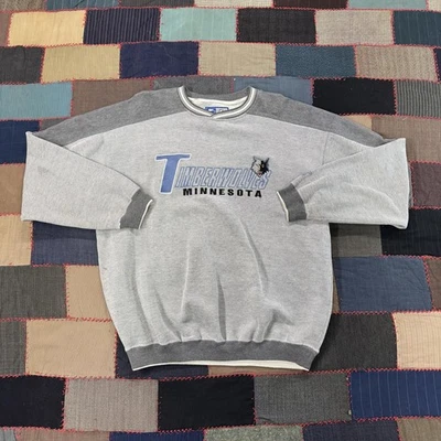 Sudadera De Colección Años 90 Starter Minnesota Timberwolves Cuello Redondo Gris/Azul Mediana Foto 1 de 4