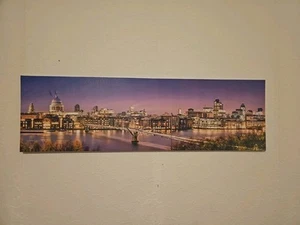 Panorama Wandbild Skyline von London, Vereinigtes Königreich 100X30 Cm Mit Licht - Bild 1 von 8