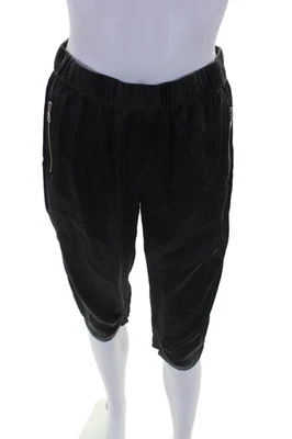 Pantalones capri Rich & Skinny para mujer azul medianoche seda cintura alta talla S Foto 1 de 4