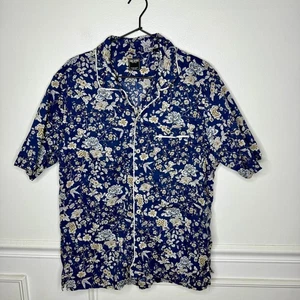 Todd Snyder Para Hombre Grande Azul Floral Manga Corta Botones Tubería - Imagen 1 de 6