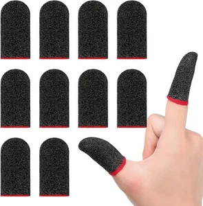 Paquete de 10 fundas para dedos para juegos, 0,3 mm fibra plateada dedales para jugadores - Imagen 1 de 8