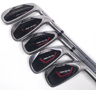 Set of 5 Top Flite Stainless Irons Golf Club  6, 7, 8, 9, W  Wedge Right Hand - Image 1 of 4