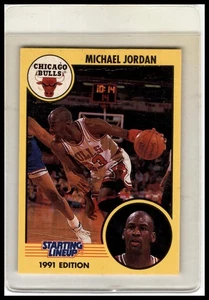 1991 Kenner Starting Lineup Cards Michael Jordan Dribbling White Uniform - Bild 1 von 2