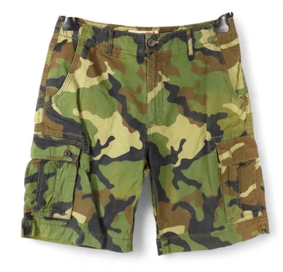 Pantalones Cortos De Colección Y2K Arizona Jeans Camuflaje Carga Ripstop Lona VERDE/MARRÓN Camuflaje 34 Foto 1 de 4