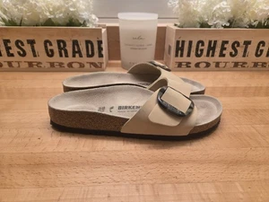 Birkenstock Madrid Big Buckle Damen Sandalen Almond Nubukleder Größe 38 - Bild 1 von 8