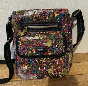 ๐ง SakRoots Cross Body Purse Bag Rainbow Floral Medium Size Paisley Hipster - Picture 1 of 7