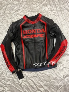 Honda Racing Motorcycle Leather Jacket Biker Genuine Cowhide Leathers - Picture 1 of 4