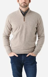 Peter Millar Crown handwerklich handgefertigter Kaschmir flexibler Viertelreißverschluss Pullover Gr. S $ 695 - Bild 1 von 9