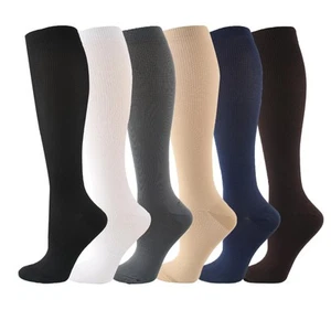 6 Pairs Compression Socks for Women and Men Circulation, 20-30 mmhg Knee High... - Picture 1 of 7