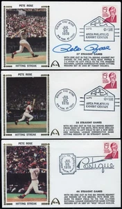 GATEWAY PETE ROSE  AUTOGRAPHED "HITTING STREAK" POSTAL CACHET ENVELOPE SET (3) - Picture 1 of 4