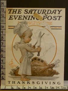 1909 LEYENDECKER HOLIDAY THANKSGIVING CHEF AKT ENGEL ORIGINAL COVER ART CAV021 - Bild 1 von 1
