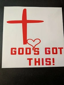Calcomanía religiosa God's Got This Red Car Truck Laptop - Imagen 1 de 2