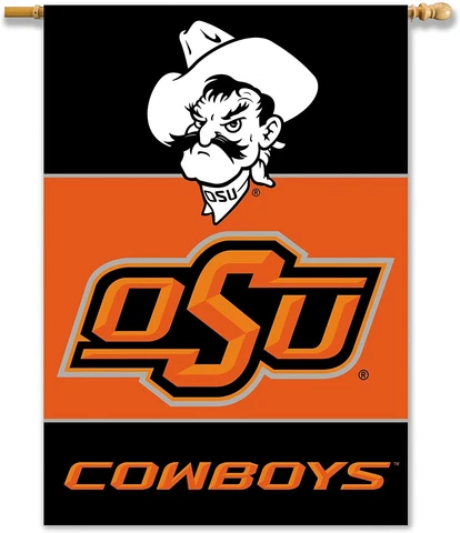 NCAA Oklahoma State OSU Cowboys 2-SIDED 28" X 40" BANNER w/Pole Sleeve college Cover