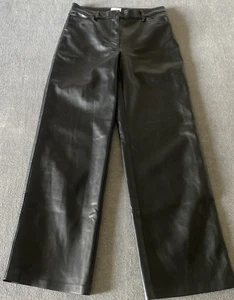 Wilfred Women's Size 0 Black Melina Pants Aritzia High Waisted Vegan Leather - Picture 1 of 20