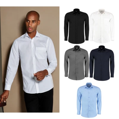 Kustom Kit Camicia uomo Poplin a maniche lunghe su misura KK142 - Camicia formal - Immagine 1 di 4